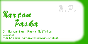 marton paska business card